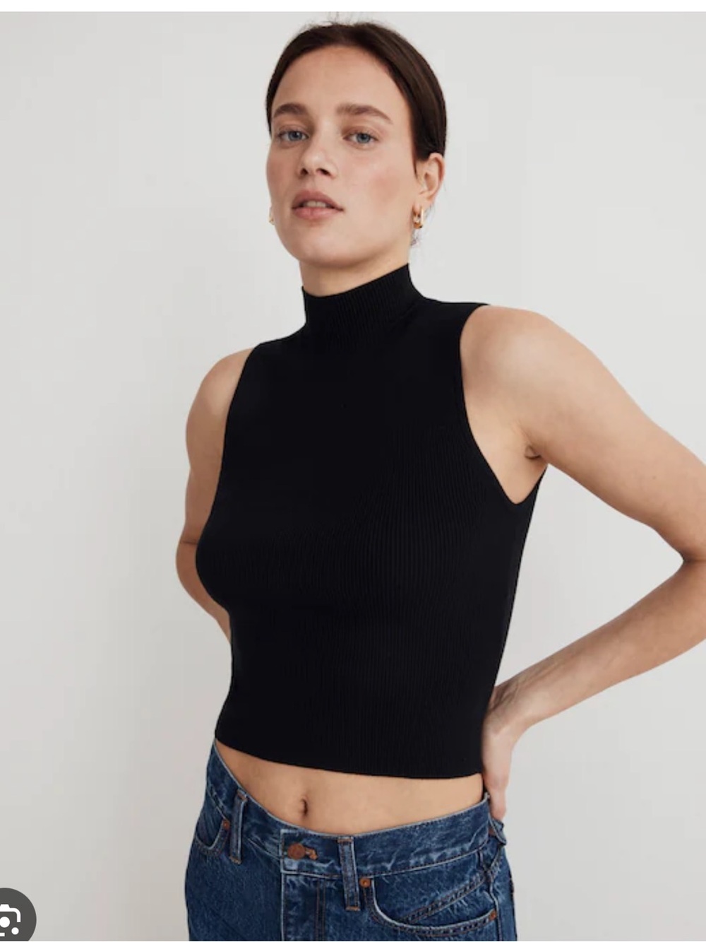 NWT Madewell black mock neck tank small